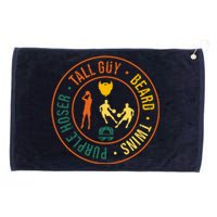 Tall Guy Beard Twins Purple Hoser Grommeted Golf Towel