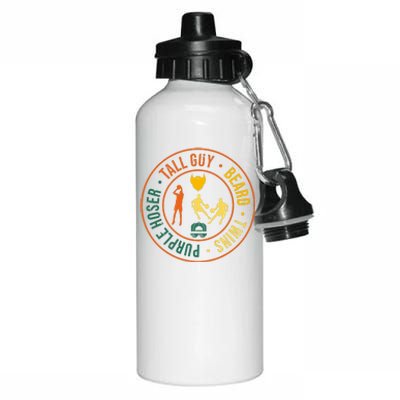 Tall Guy Beard Twins Purple Hoser Aluminum Water Bottle