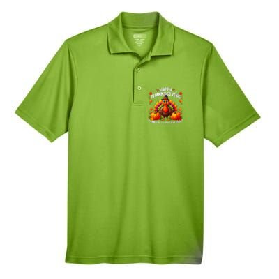 Thankful Grateful Blessed Happy Thanksgiving Turkey Women Men's Origin Performance Pique Polo