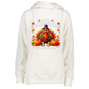 Thankful Grateful Blessed Happy Thanksgiving Turkey Women Womens Funnel Neck Pullover Hood