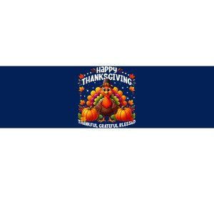 Thankful Grateful Blessed Happy Thanksgiving Turkey Women Bumper Sticker