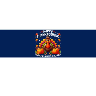 Thankful Grateful Blessed Happy Thanksgiving Turkey Women Bumper Sticker