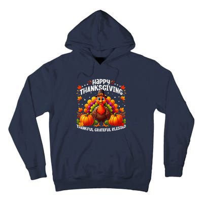 Thankful Grateful Blessed Happy Thanksgiving Turkey Women Tall Hoodie