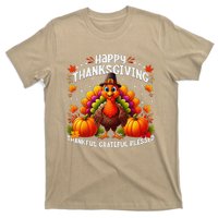 Thankful Grateful Blessed Happy Thanksgiving Turkey Women T-Shirt