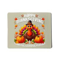 Thankful Grateful Blessed Happy Thanksgiving Turkey Women Mousepad