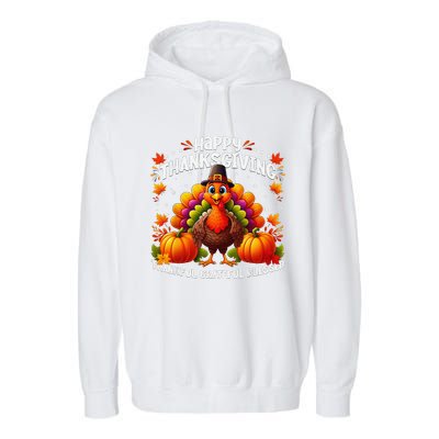 Thankful Grateful Blessed Happy Thanksgiving Turkey Women Garment-Dyed Fleece Hoodie