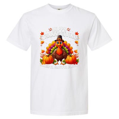 Thankful Grateful Blessed Happy Thanksgiving Turkey Women Garment-Dyed Heavyweight T-Shirt