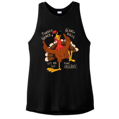 Turkey Gravy Beans And Rolls Casserole Funny Thanksgiving Ladies PosiCharge Tri-Blend Wicking Tank