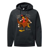 Turkey Gravy Beans And Rolls Casserole Funny Thanksgiving Performance Fleece Hoodie