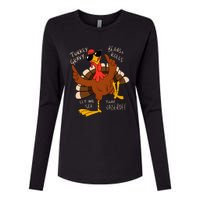 Turkey Gravy Beans And Rolls Casserole Funny Thanksgiving Womens Cotton Relaxed Long Sleeve T-Shirt