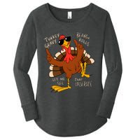 Turkey Gravy Beans And Rolls Casserole Funny Thanksgiving Women's Perfect Tri Tunic Long Sleeve Shirt