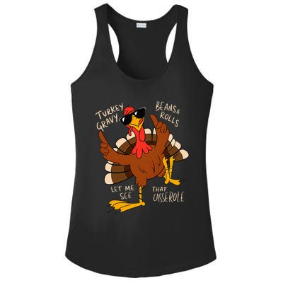 Turkey Gravy Beans And Rolls Casserole Funny Thanksgiving Ladies PosiCharge Competitor Racerback Tank