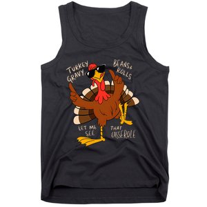 Turkey Gravy Beans And Rolls Casserole Funny Thanksgiving Tank Top