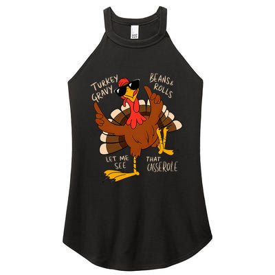 Turkey Gravy Beans And Rolls Casserole Funny Thanksgiving Women's Perfect Tri Rocker Tank