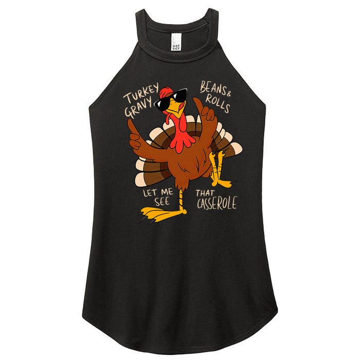 Turkey Gravy Beans And Rolls Casserole Funny Thanksgiving Women's Perfect Tri Rocker Tank