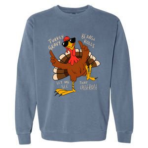 Turkey Gravy Beans And Rolls Casserole Funny Thanksgiving Garment-Dyed Sweatshirt