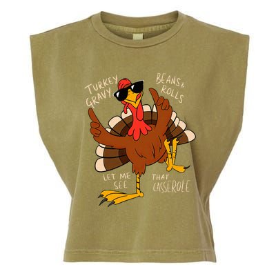 Turkey Gravy Beans And Rolls Casserole Funny Thanksgiving Garment-Dyed Women's Muscle Tee