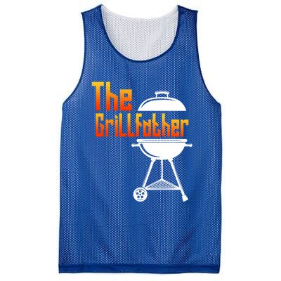 The Grillfather Barbecue Grill Master Smoker Funny Bbq Dad Cute Gift Mesh Reversible Basketball Jersey Tank