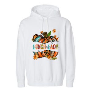 Thankful Grateful Blessed Lunch Lady Graphic Pumpkin Autumn Cool Gift Garment-Dyed Fleece Hoodie