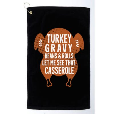 Turkey Gravy Beans And Rolls Let Me Casserole Thanksgiving Platinum Collection Golf Towel