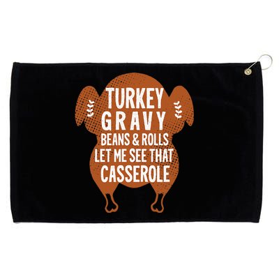 Turkey Gravy Beans And Rolls Let Me Casserole Thanksgiving Grommeted Golf Towel