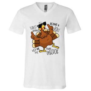 Turkey Gravy Beans And Rolls Let Me See That Casserole V-Neck T-Shirt