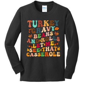 Turkey Gravy Beans And Rolls Let Me See That Casserole Kids Long Sleeve Shirt