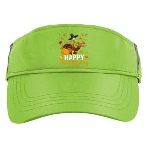 Thankful Grateful Blessed Turkey Women Happy Thanksgiving Gift Adult Drive Performance Visor