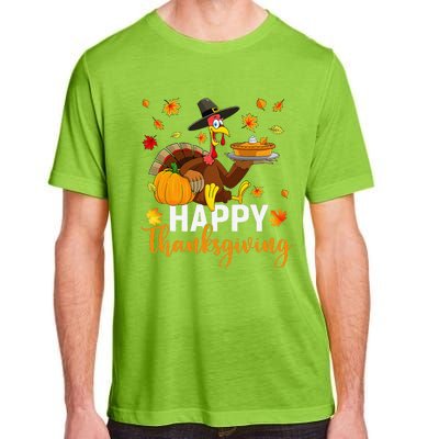 Thankful Grateful Blessed Turkey Women Happy Thanksgiving Gift Adult ChromaSoft Performance T-Shirt