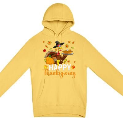 Thankful Grateful Blessed Turkey Women Happy Thanksgiving Gift Premium Pullover Hoodie