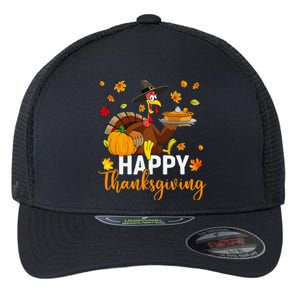 Thankful Grateful Blessed Turkey Women Happy Thanksgiving Gift Flexfit Unipanel Trucker Cap