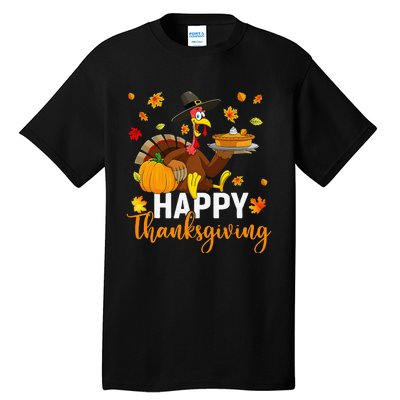 Thankful Grateful Blessed Turkey Women Happy Thanksgiving Gift Tall T-Shirt