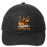 Thankful Grateful Blessed Turkey Women Happy Thanksgiving Gift 7-Panel Snapback Hat