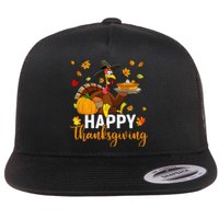 Thankful Grateful Blessed Turkey Women Happy Thanksgiving Gift Flat Bill Trucker Hat