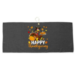 Thankful Grateful Blessed Turkey Women Happy Thanksgiving Gift Large Microfiber Waffle Golf Towel