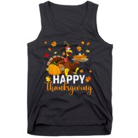 Thankful Grateful Blessed Turkey Women Happy Thanksgiving Gift Tank Top