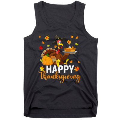 Thankful Grateful Blessed Turkey Women Happy Thanksgiving Gift Tank Top