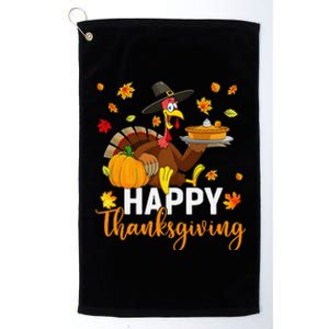 Thankful Grateful Blessed Turkey Women Happy Thanksgiving Gift Platinum Collection Golf Towel