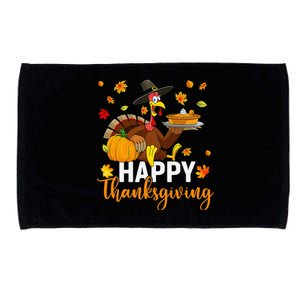 Thankful Grateful Blessed Turkey Women Happy Thanksgiving Gift Microfiber Hand Towel