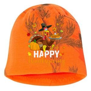 Thankful Grateful Blessed Turkey Women Happy Thanksgiving Gift Kati - Camo Knit Beanie