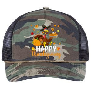 Thankful Grateful Blessed Turkey Women Happy Thanksgiving Gift Retro Rope Trucker Hat Cap