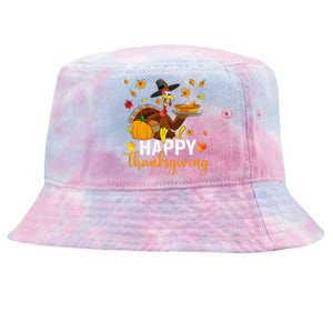 Thankful Grateful Blessed Turkey Women Happy Thanksgiving Gift Tie-Dyed Bucket Hat