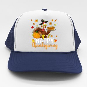 Thankful Grateful Blessed Turkey Women Happy Thanksgiving Gift Trucker Hat