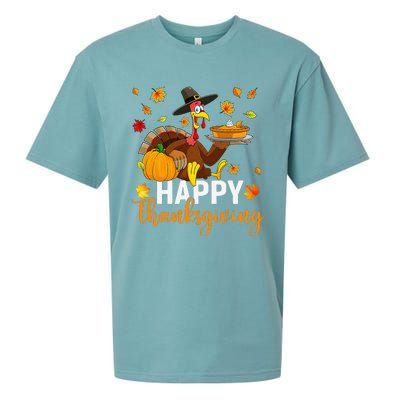 Thankful Grateful Blessed Turkey Women Happy Thanksgiving Gift Sueded Cloud Jersey T-Shirt