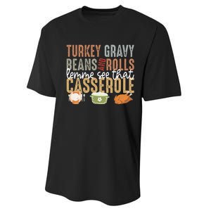 Turkey Gravy Beans And Rolls Let Me See That Casserole Fall Performance Sprint T-Shirt