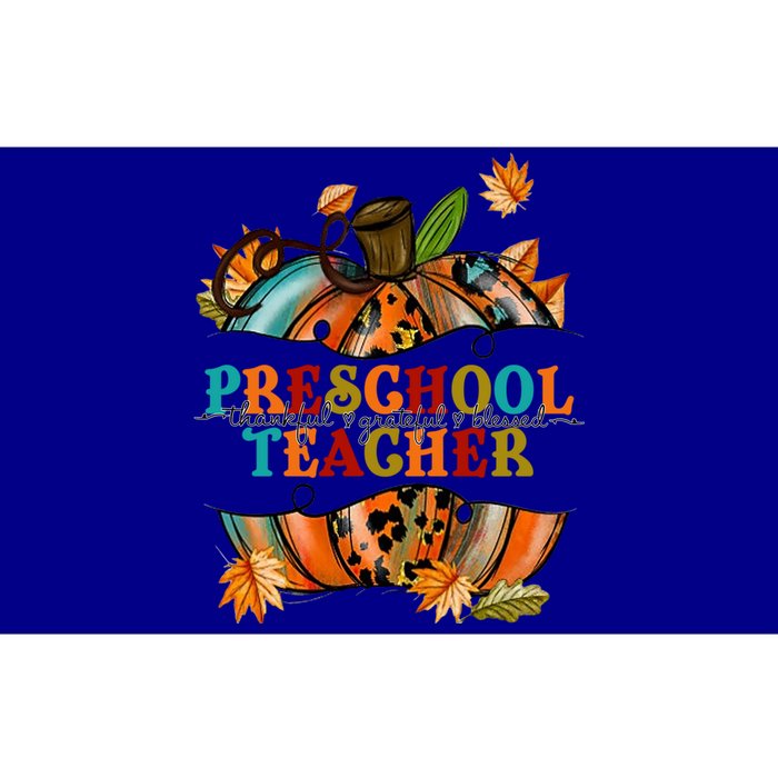 Thankful Grateful Blessed Preeschool Teacher Pumpkin Autumn Gift Bumper Sticker