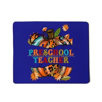 Thankful Grateful Blessed Preeschool Teacher Pumpkin Autumn Gift Mousepad