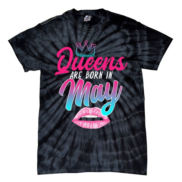 Taurus Gemini Birthday Queens Are Born In May Zodiac Sign Tie-Dye T-Shirt