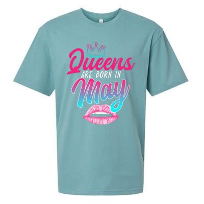 Taurus Gemini Birthday Queens Are Born In May Zodiac Sign Sueded Cloud Jersey T-Shirt