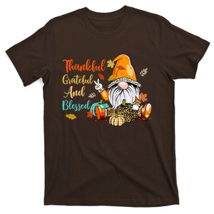 Thankful Grateful Blessed Fall Gnomes Season Thanksgiving T-Shirt